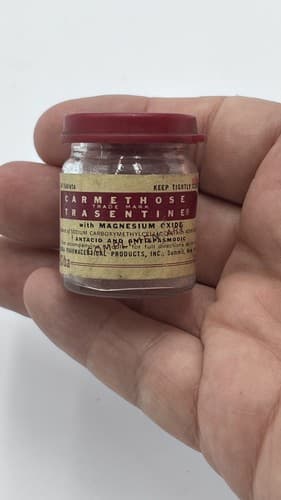 Vintage Medicine Bottle: CARMETHOSE, CIBA USA, Empty