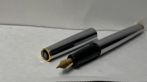 DIPLOMAT ATTACHE Stainless w/ GP Trim Fountain Pen Germany, never used