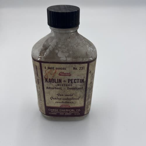Vtg 1930's Chase Chemical Pharmaceutical Apothecary Bottle Kaolin &Pectin