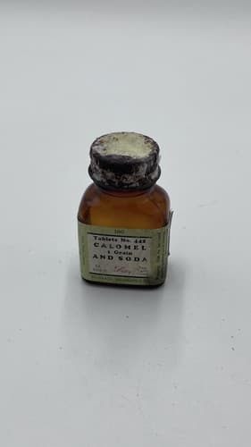 RARE Vintage Bottle of Calomel by Eli Lily & Company #442 , EMPTY
