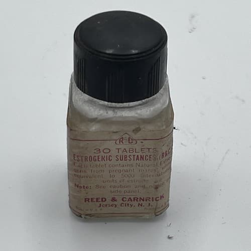Vintage 1940's Medicinal Bottle Reed Carnrick Estrogenic Substance EMPTY