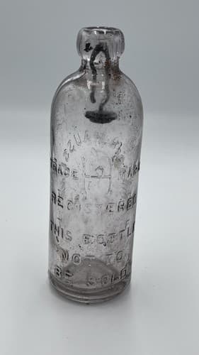 Rare Antique Glass Bottle Henry Haussling Newark N.J 7.25" Tall