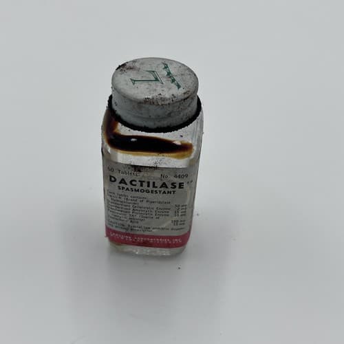 Vintage 1960's Dactilase Lakeside Spasmogestant EMPTY Bottle , No Contents