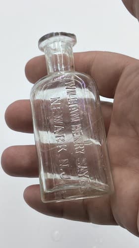 Rare Embossed William Henry Sayre Bottle Newark , NJ