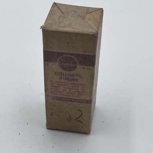 RARE 1920's Collosol Aurum Crookes Sealed Bottle w/original Box for DISPLAY