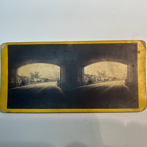 VINTAGE STEREOVIEW - Under the Arch CENTRAL PARK NEW YORK CITY 1863 #1156