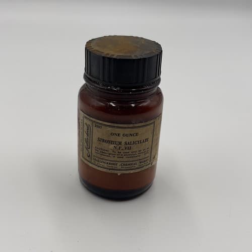 RARE Vintage Mallinckrodt Strontium Salicylate w/contents
