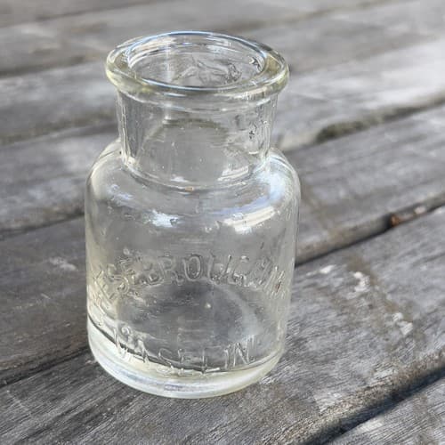 1880's CHEESEBROUGH MFG CO VASELINE MEDICINE BOTTLE APPLIED TOP BLOWN RARE NICE