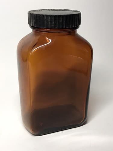 Vintage 1950's Mallinckrodt RX Pharmacy Bottle Amber Glass