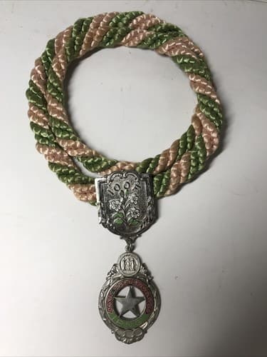 Vintage Odd Fellows IOOF P.N.G. Star Lodge Necklace with Rope Fraternal