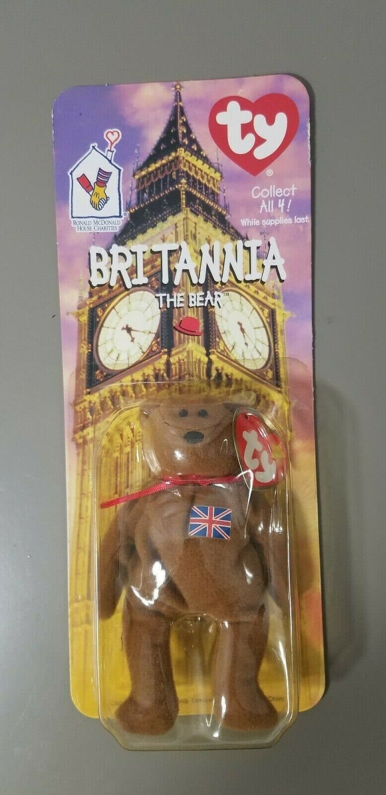 Britannia the Bear Ty Beanie Baby McDonald's Exclusive *Tag Errors*