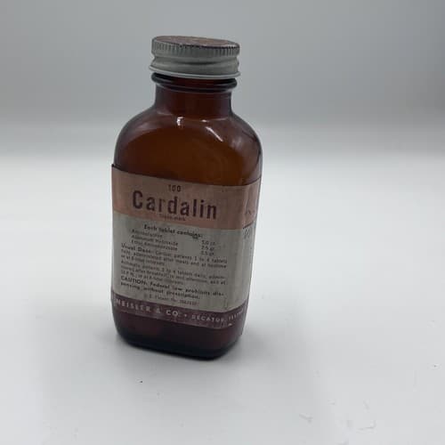 Vintage Cardalin Aminophylline , Irwin, Neisler Bottle Collectible Display only
