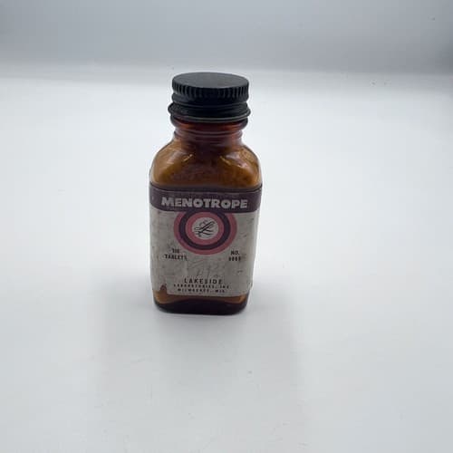Vintage 1950's MENOTROPE Lakeside Bottle Collectible , for display