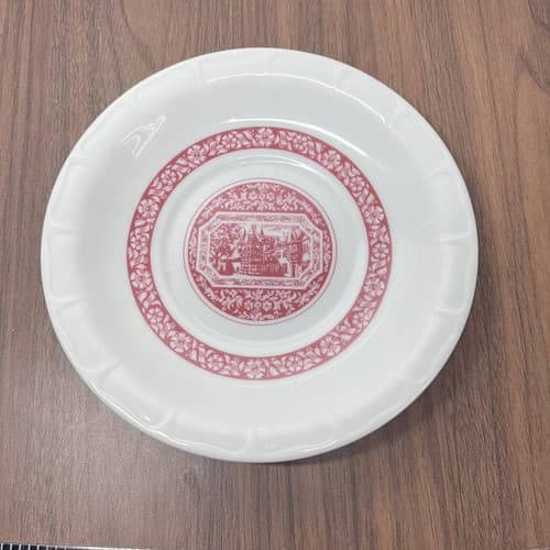 Irish Coffee Saucer w center band Pink House Floral Heinrich Made in W Germany
