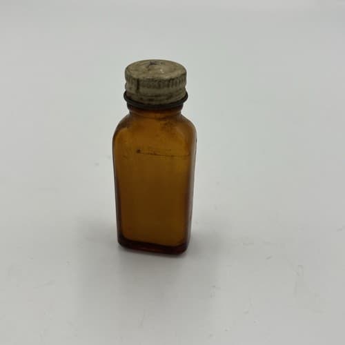 Vintage Vintage Small Amber Anchor Hocking Medicinal Bottle 3"