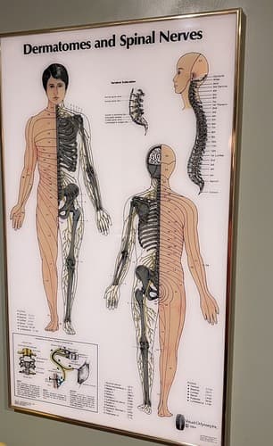 Vintage Medical Poster. Dermatomes and Spinal Nerves. Circa 1980's