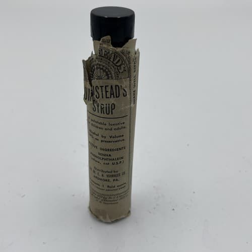 VORHEES BUMSTEAD'S WORM SYRUP 1873 PHILADELPHIA SMOKY AMBER GLASS