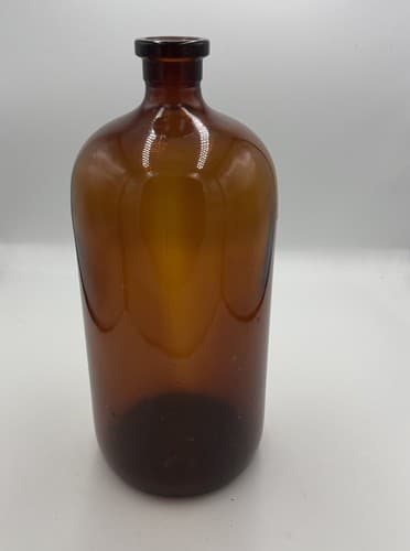 Large Vintage 13 1/2" 2 Mold Amber Apothecary Medicine Beverage Poison Bottle (Copy)