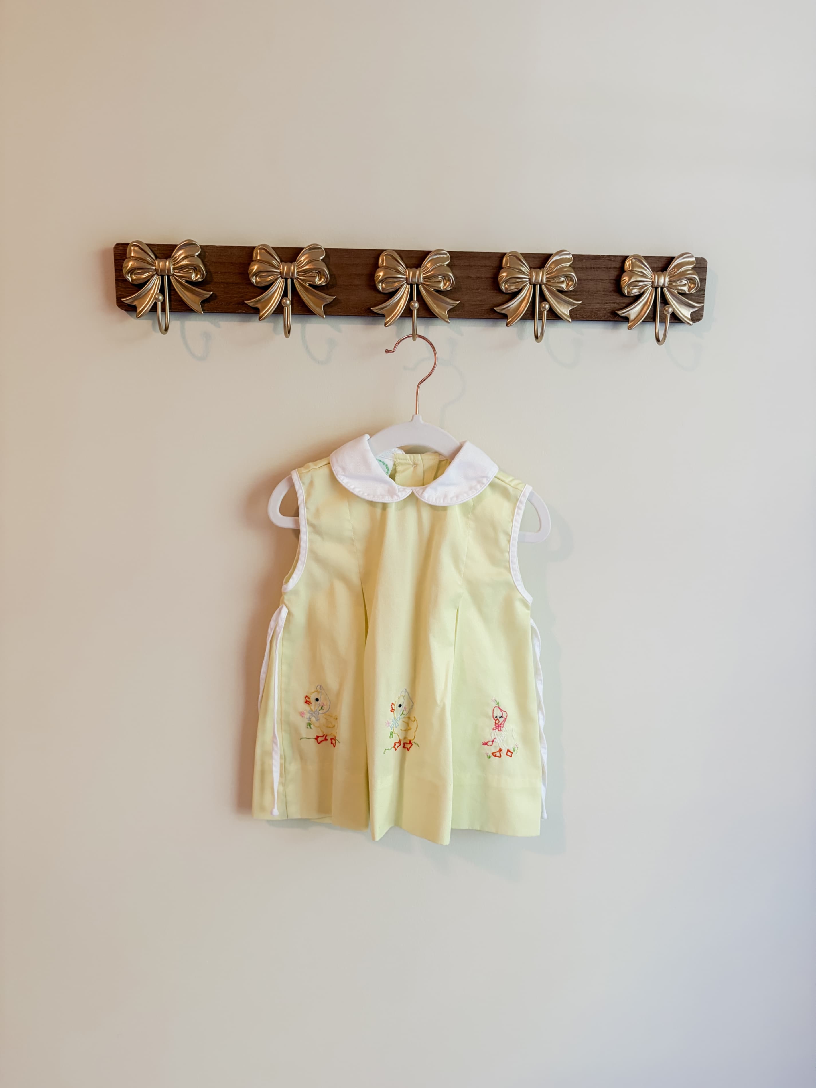 Yellow Baby Dress with Embroidered ducks size 12 months