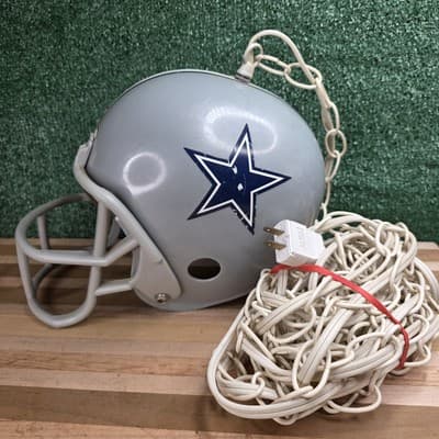 VTG 1980s NFL Franklin Helmet Dallas Cowboys Hanging Swag Lamp Chandelier RARE