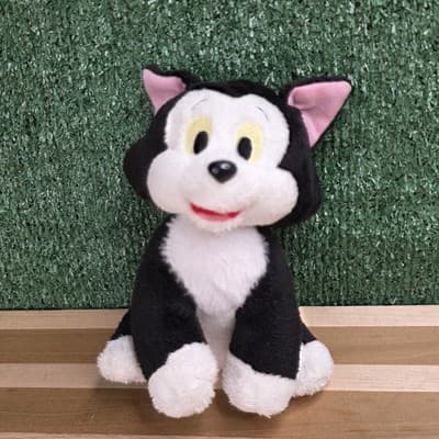 Disney Pinocchio Figaro Cat Plush Stuffed Animal 7" Black & White