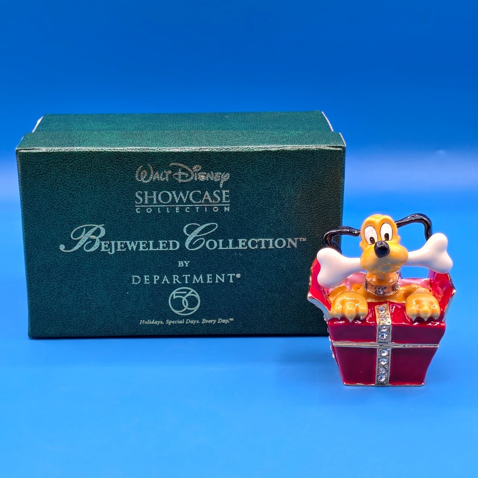 DEPT 56 DISNEY PLUTO'S SPECIAL TREAT JEWELED BOX COLLECTION SEALED - NEW in BOX
