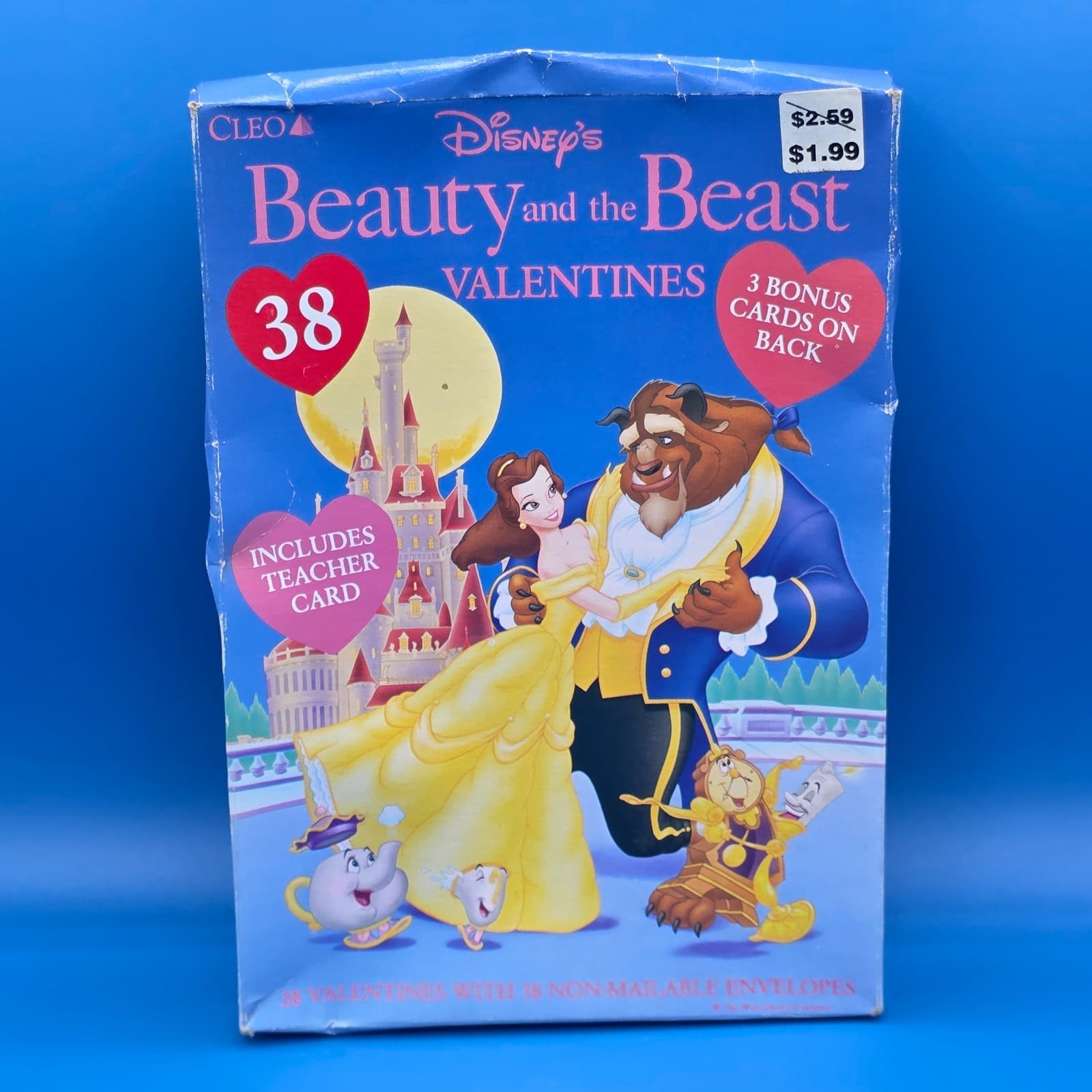 Vintage Disney Beauty and The Beast Cleo Valentines Cards Sealed Box