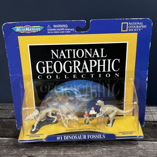 1998 National Geographic Collection #1 Micro Machines Dinosaur Fossils play set