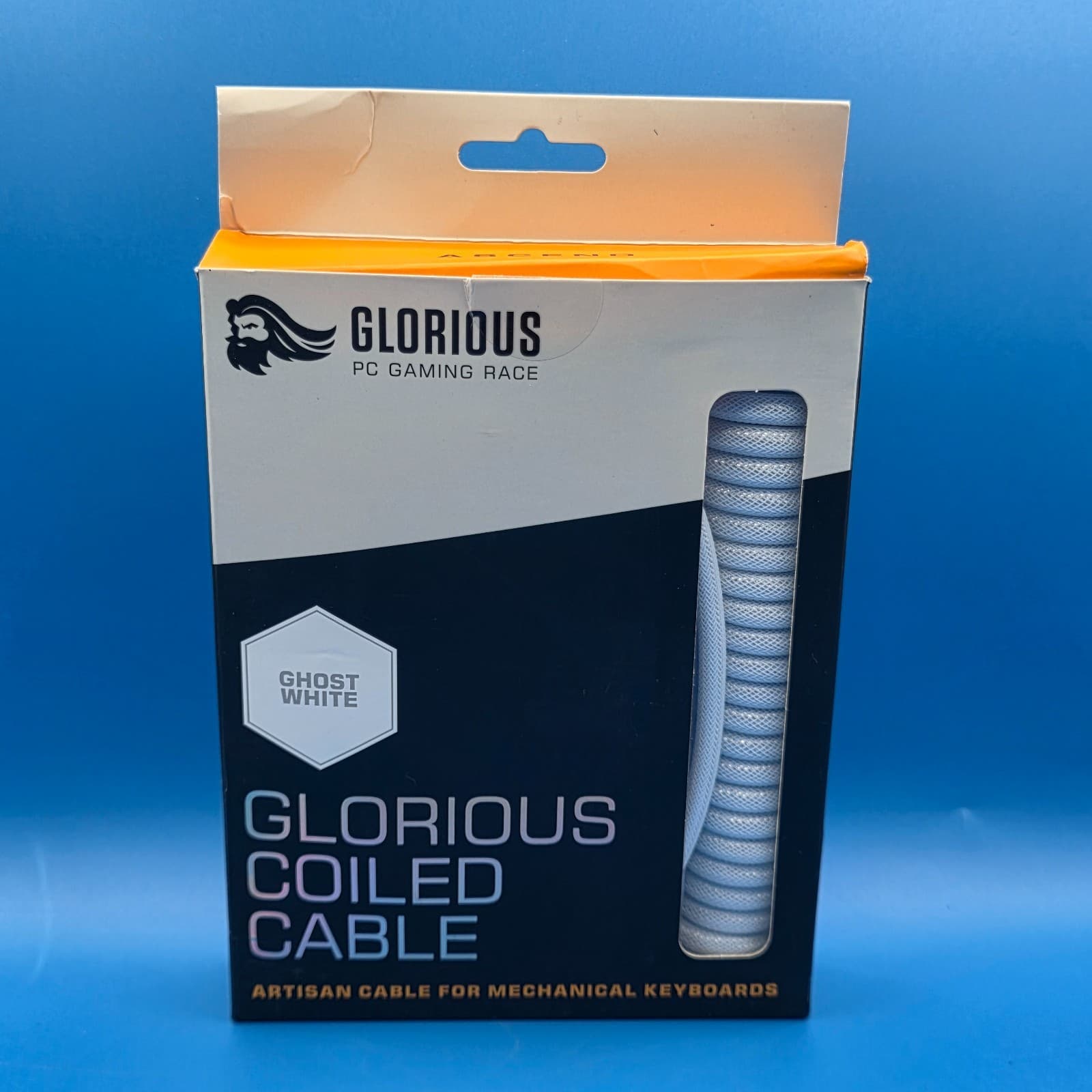 Glorious Coiled Cable (Ghost White) - USB-C, GMMK& GMMK PRO For Gaming Keyboards