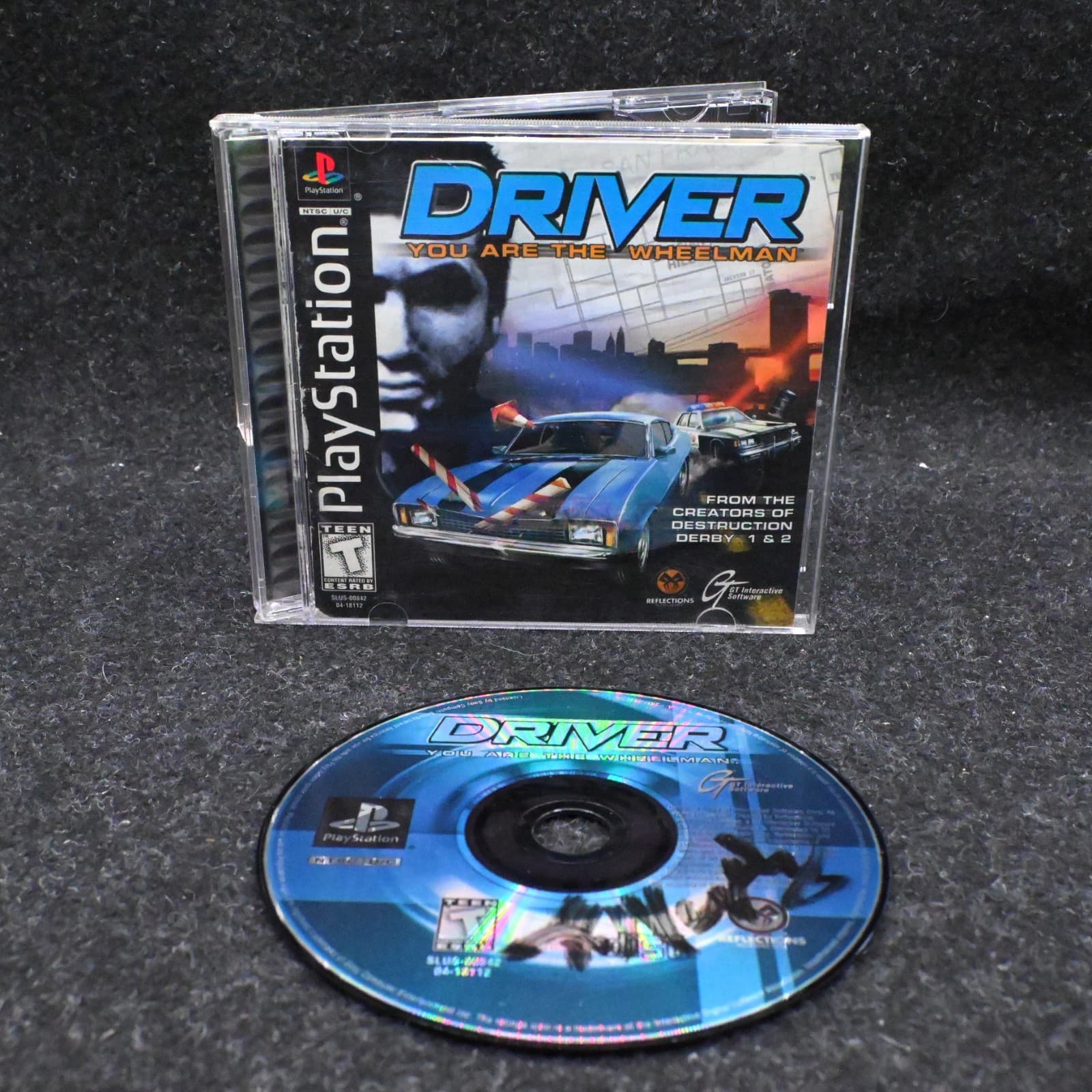 Driver for Sony PlayStation 1 PS1 CIB w/ Manual BLACK LABEL