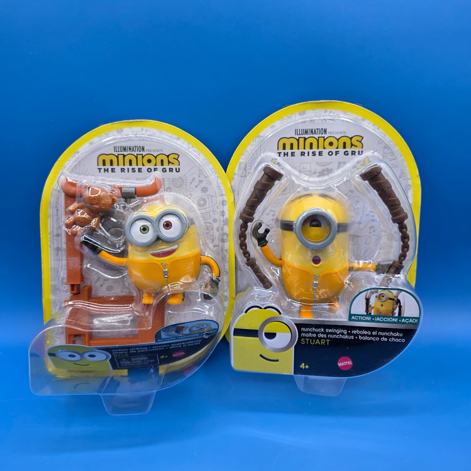 Minions The Rise Of Gru Figures Stuart & Bob Lot Of 2