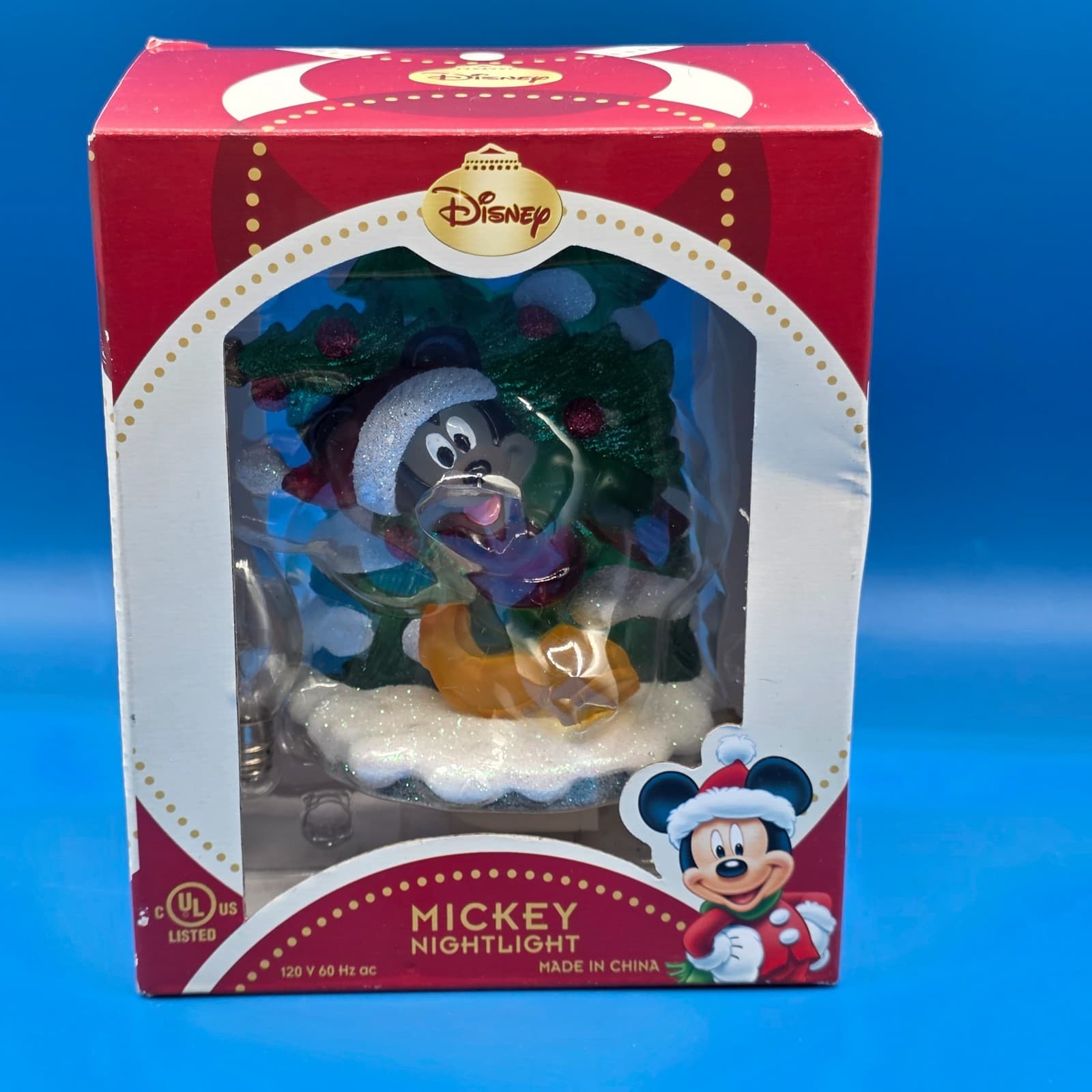 Disney Mickey Mouse Holding Christmas Tree, Nightlight NEW!