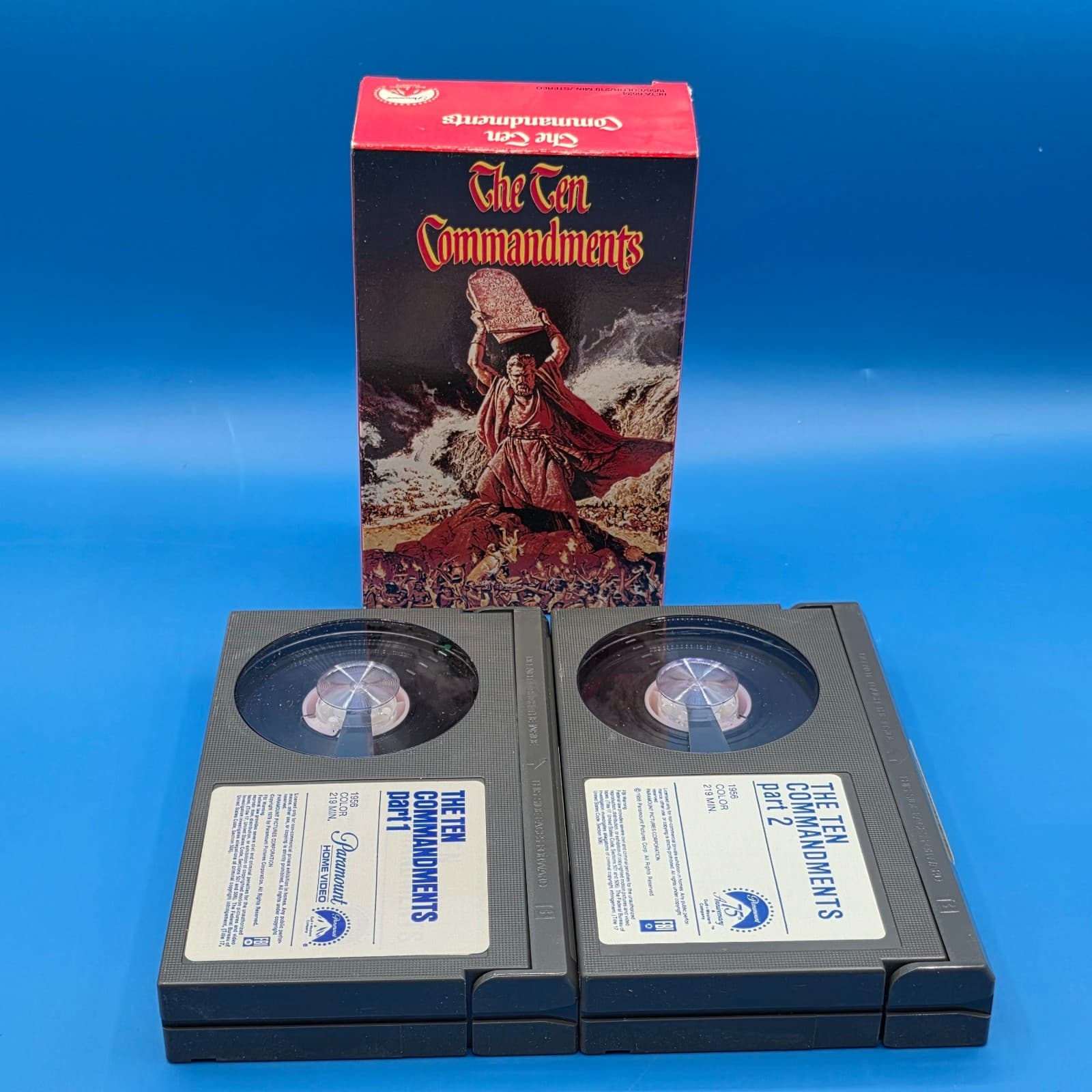 Beta Tape The Ten Commandments Parts 1 And 2 ( 2 Beta Tapes In Set)