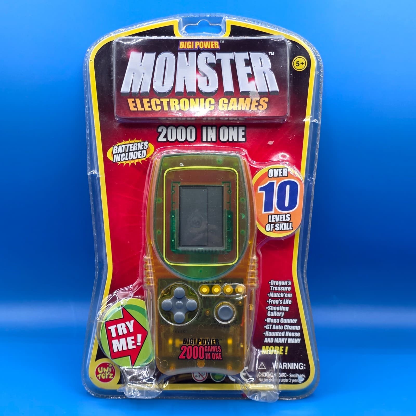 Vintage Digi Power Monster Electronic Games Uni Toys 2005 Handheld Portable Mini