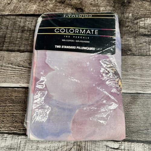 VTG Sears Colormate 2 Standard Size Chantelle Floral Pillowcases 180 Percale