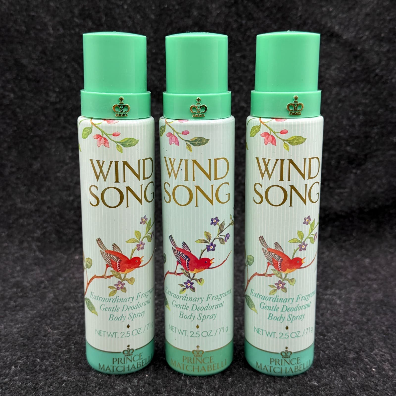 (3) Wind Song Women Prince Matchabelli Extraordinary Body Spray 2.5 oz each