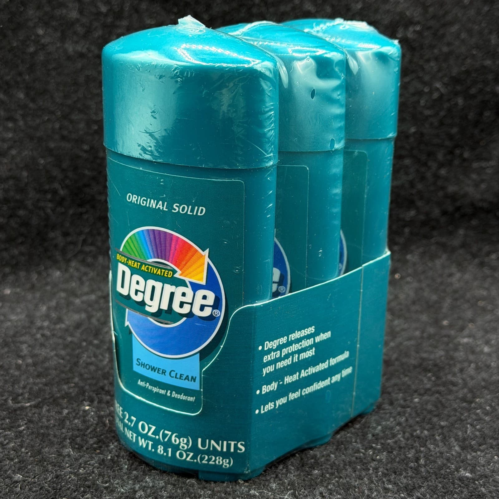 VTG Degree Shower Clean Deodorant 2.7 oz each Talc Body Heat Activated Old Stock