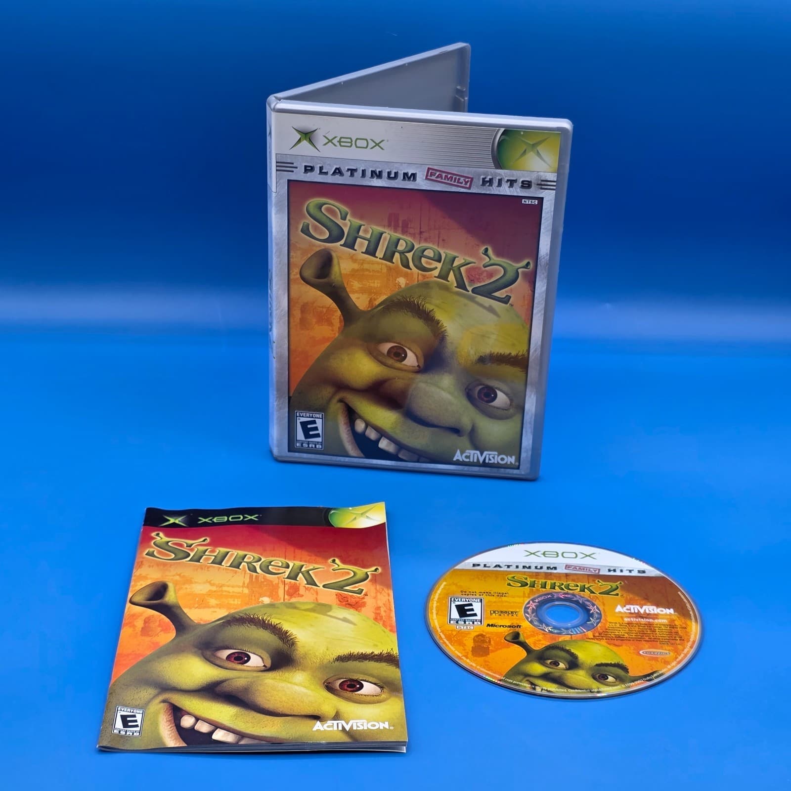 Xbox - Shrek 2 (Microsoft Xbox, 2004) Platinum Hits - COMPLETE with Manual Game