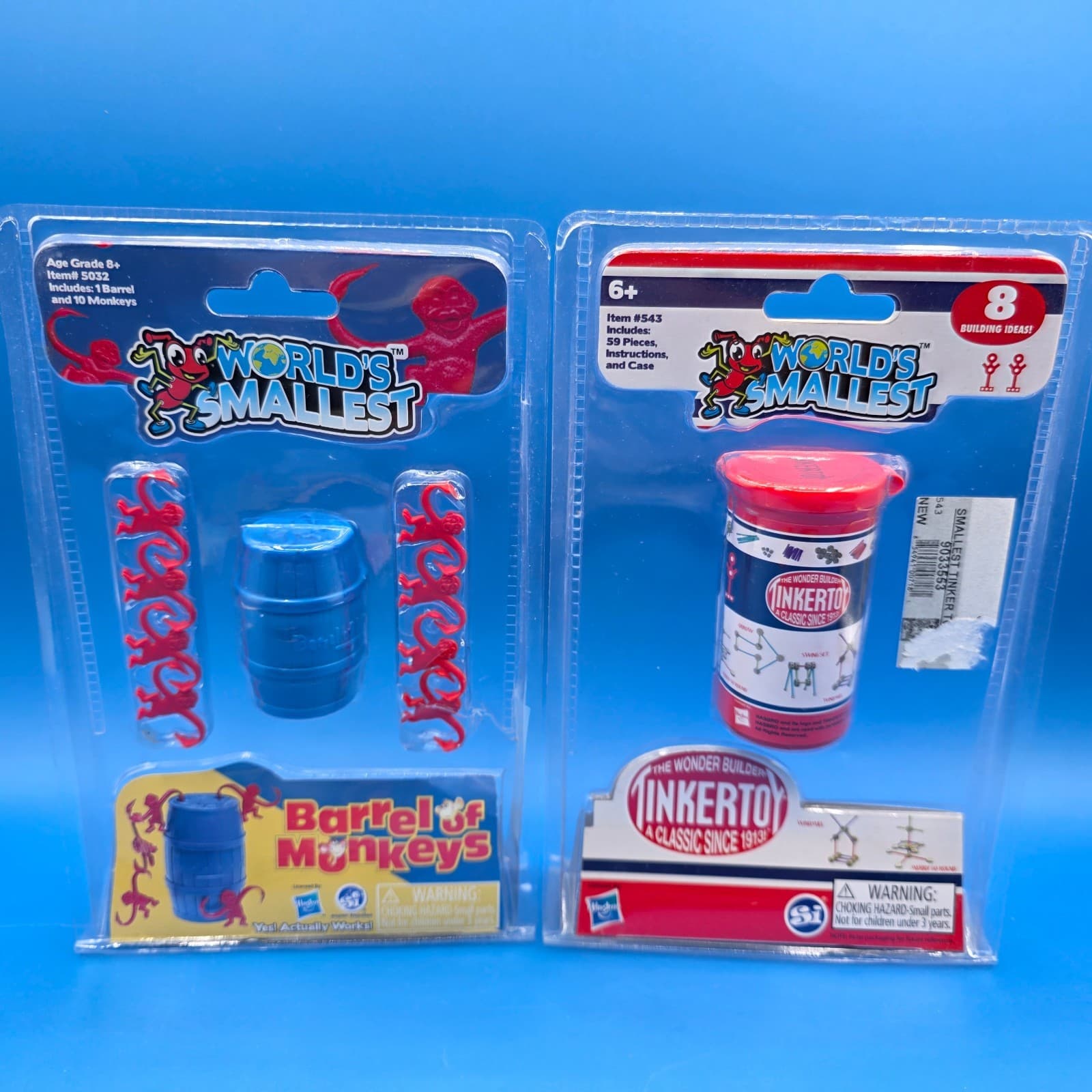 World's Smallest Barrel Of Monkeys & Tinkertoys Game Mini Replica 2020 Hasbro