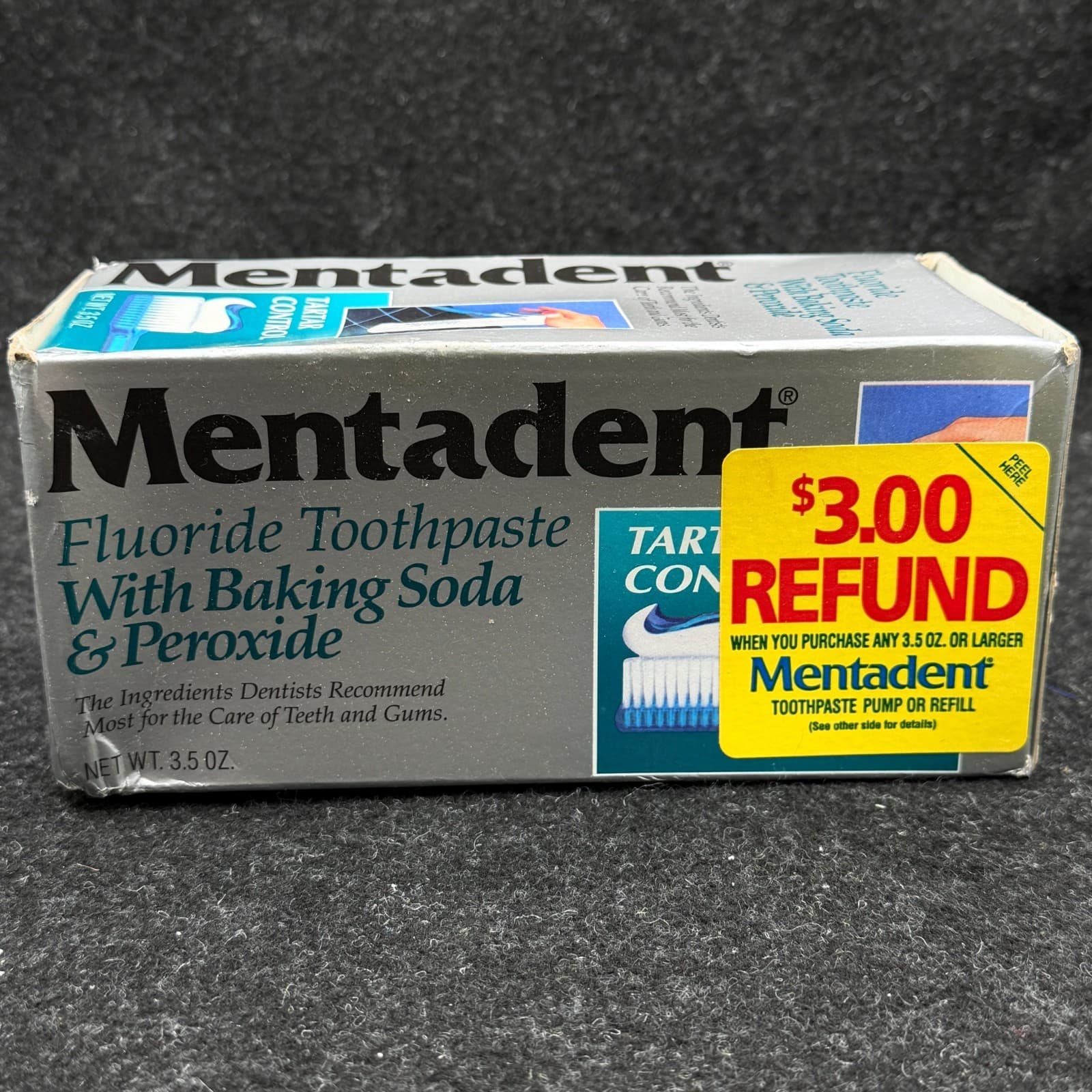 Mentadent Fluoride Toothpaste Refill w/Baking Soda Peroxide Tartar Control 3.5oz