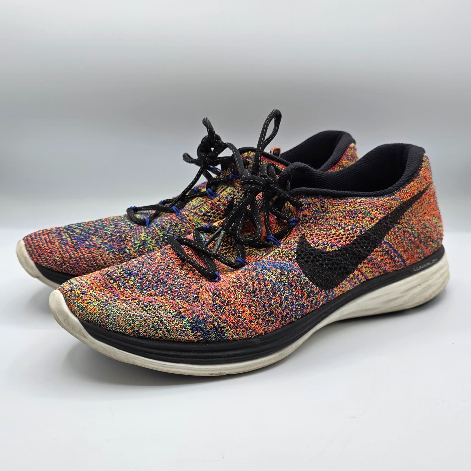 Nike Flyknit Lunar 3 Men’s Size 12 Multicolor Running Shoes Athletic Sneakers