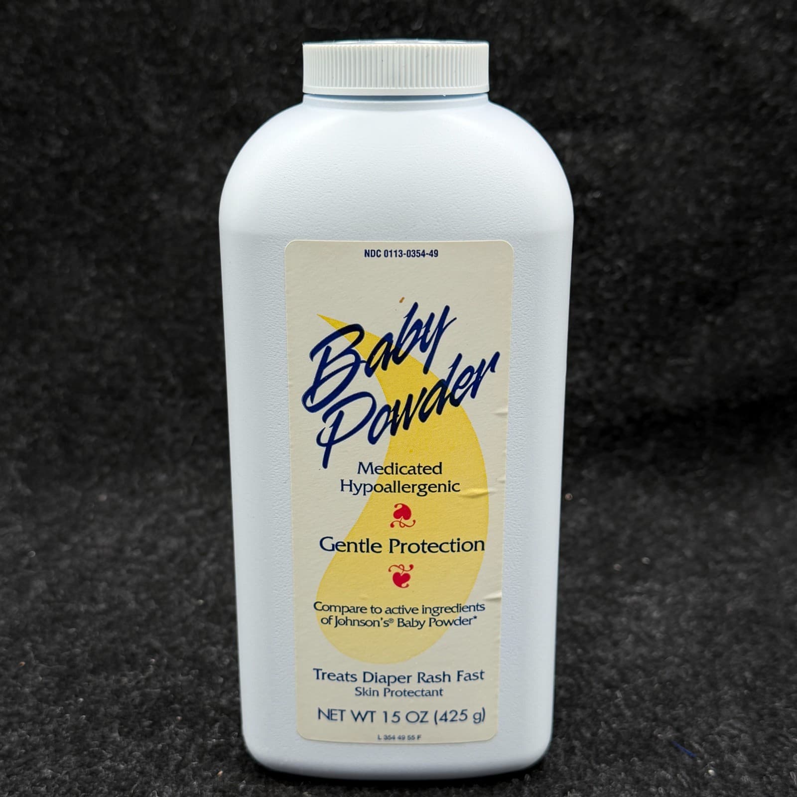 VINTAGE Pearigo Medicated Hypoallergenic Baby Powder 15oz Bottle Full