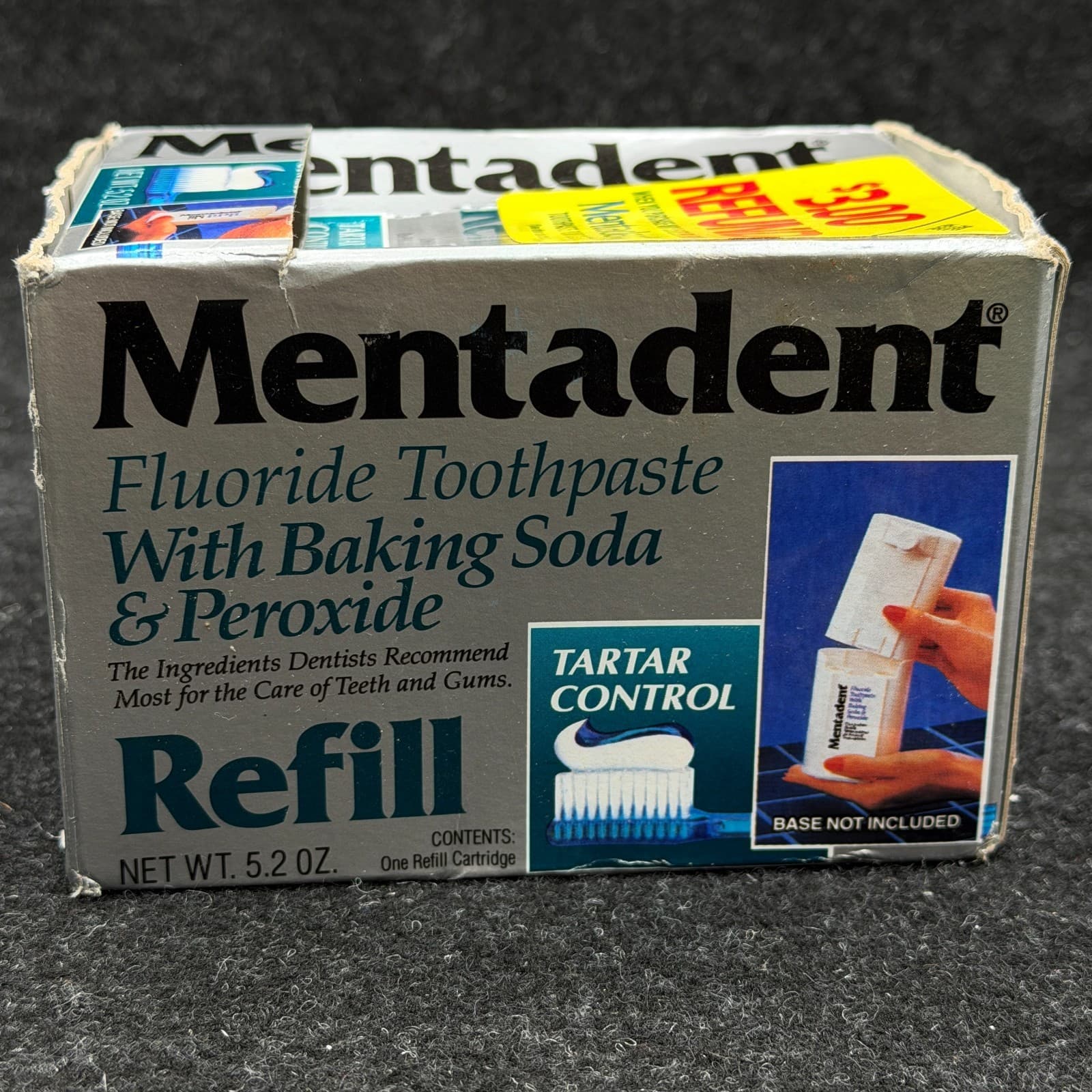 Mentadent Fluoride Toothpaste Refill w/Baking Soda Peroxide Tartar Control 5.2oz