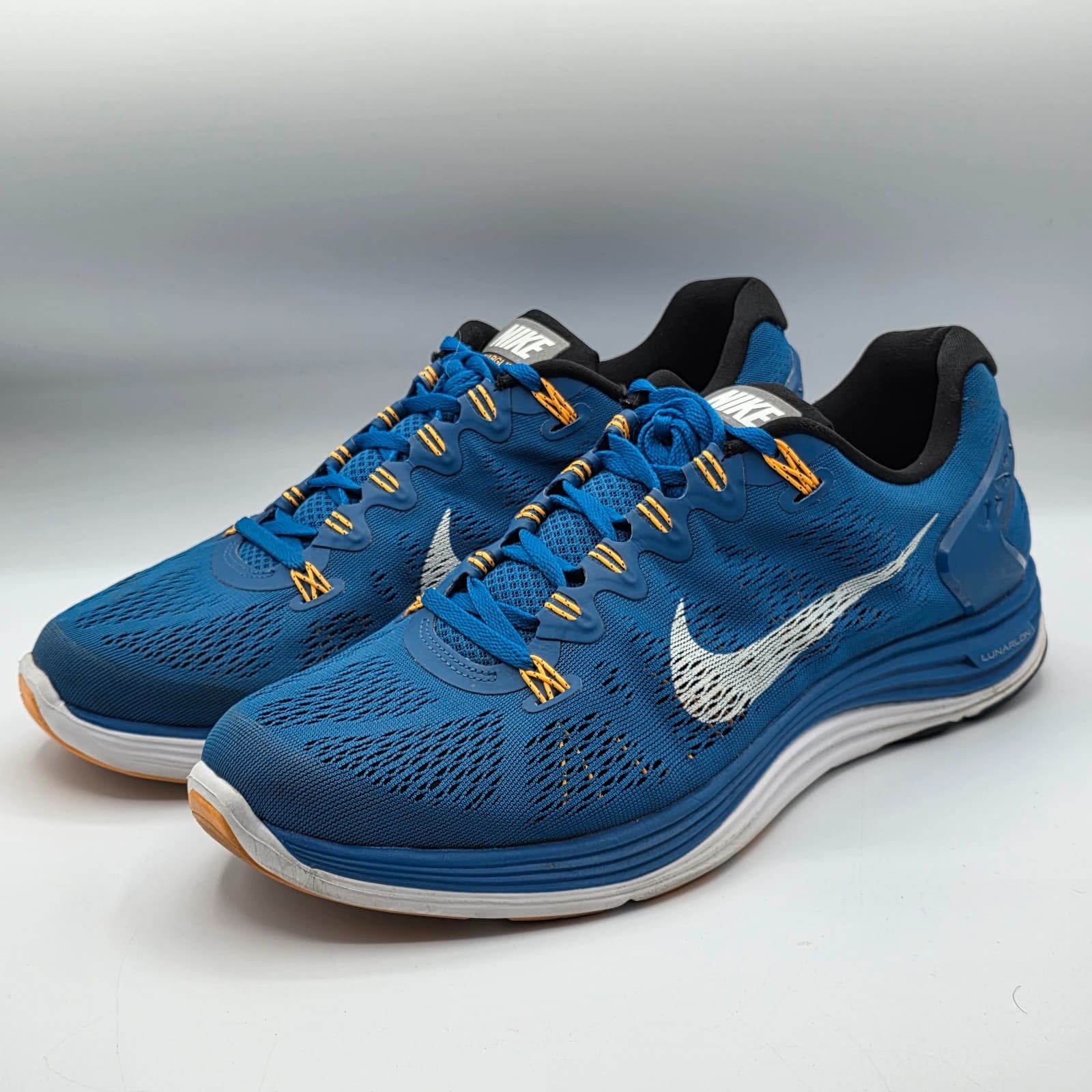 Nike Lunarlon Blue Lace Up Running Shoes Mens Size US 12 Blue