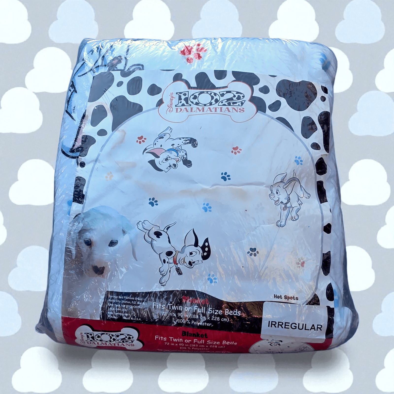 Vintage Disney 102 DALMATIANS Hot Spots Blanket 72" X 90" Springs Bed Fashion