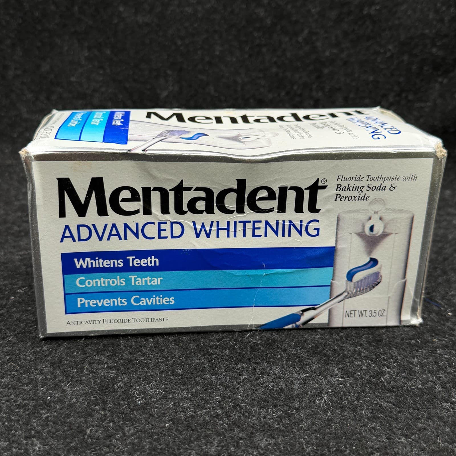 Mentadent Advanced Whitening Fluoride Toothpaste Baking Soda & Peroxide 3.5 OZ