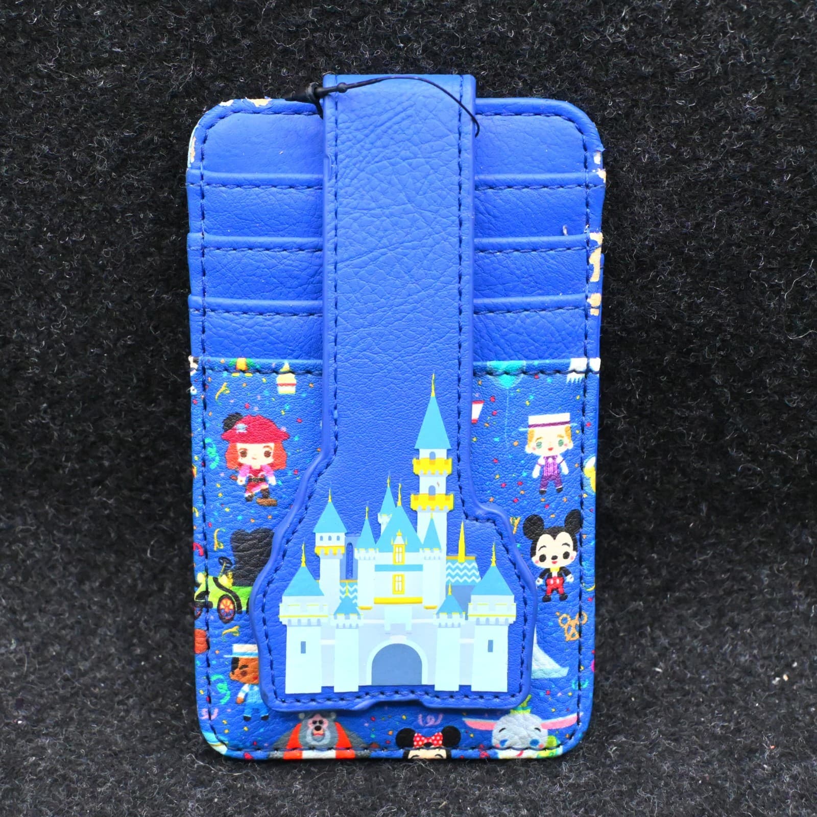 Disney Parks Blue Wallet ID Card Case Holder RFID Blocker Cinderella Castle New