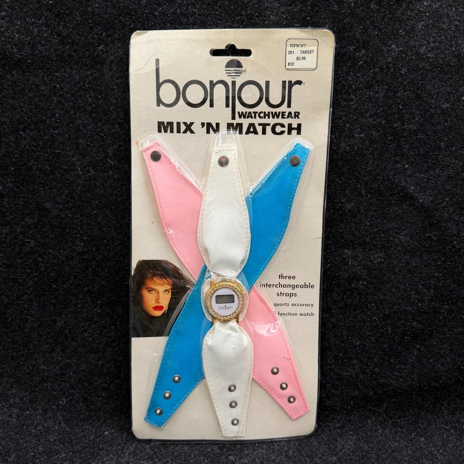 VINTAGE 1990's Bonjour MIX N MATCH QUARTZ DIGITAL WRIST WATCH BRAND NEW SEALED