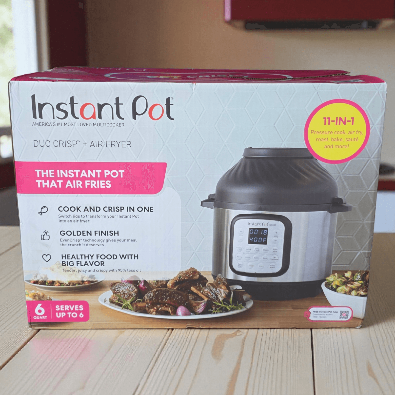 Instant Pot Duo Crisp 11-in-1 Air Fryer and Electric Pressure Cooker Combo 6qt