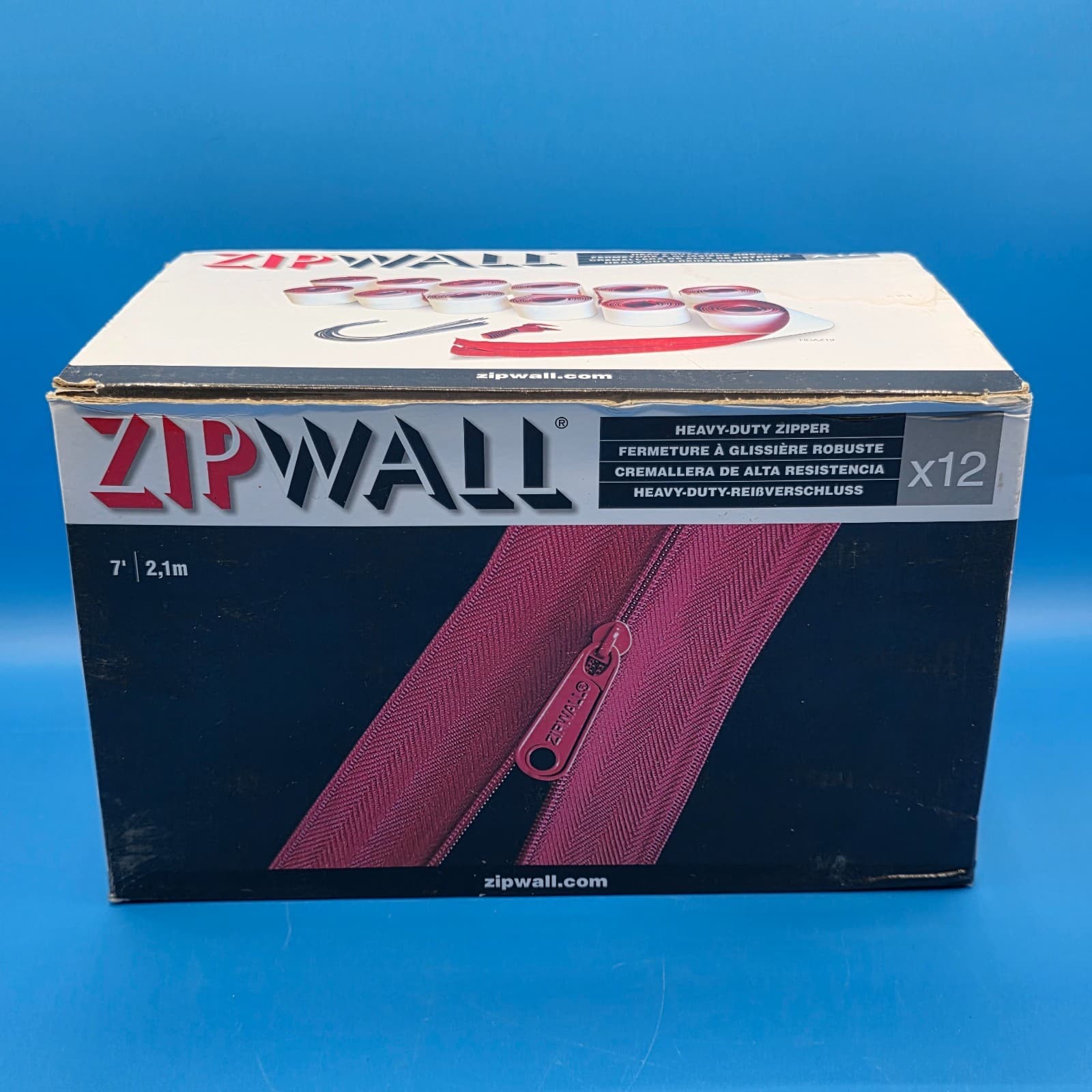 ZipWall 12-Pack 7' Heavy-Duty Zipper for Dust Barriers HDAZ12 NEW